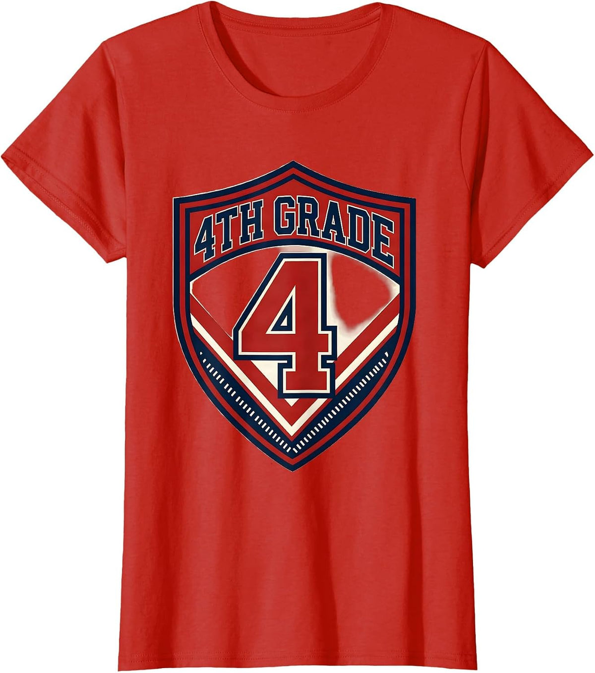 Women's 4th Grade Typography Team Fourth Grade Teacher Back T-Shirt - Red