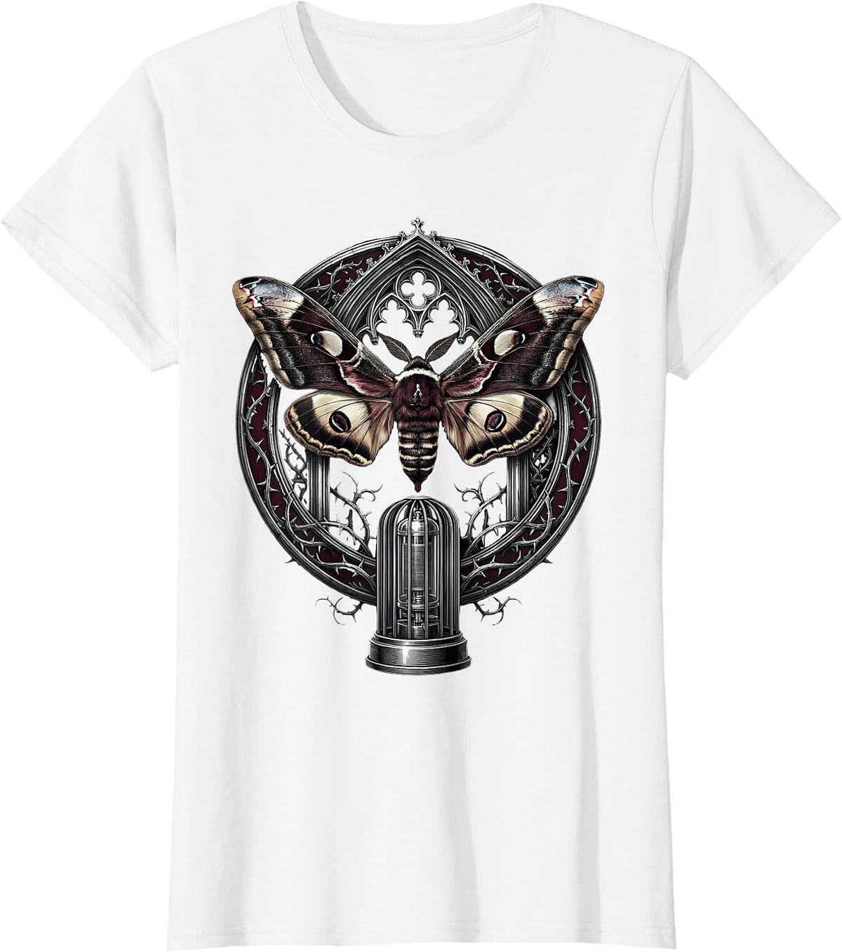 Moth and Glowing Vacuum Tube Classic Rock Art T-Shirt - White