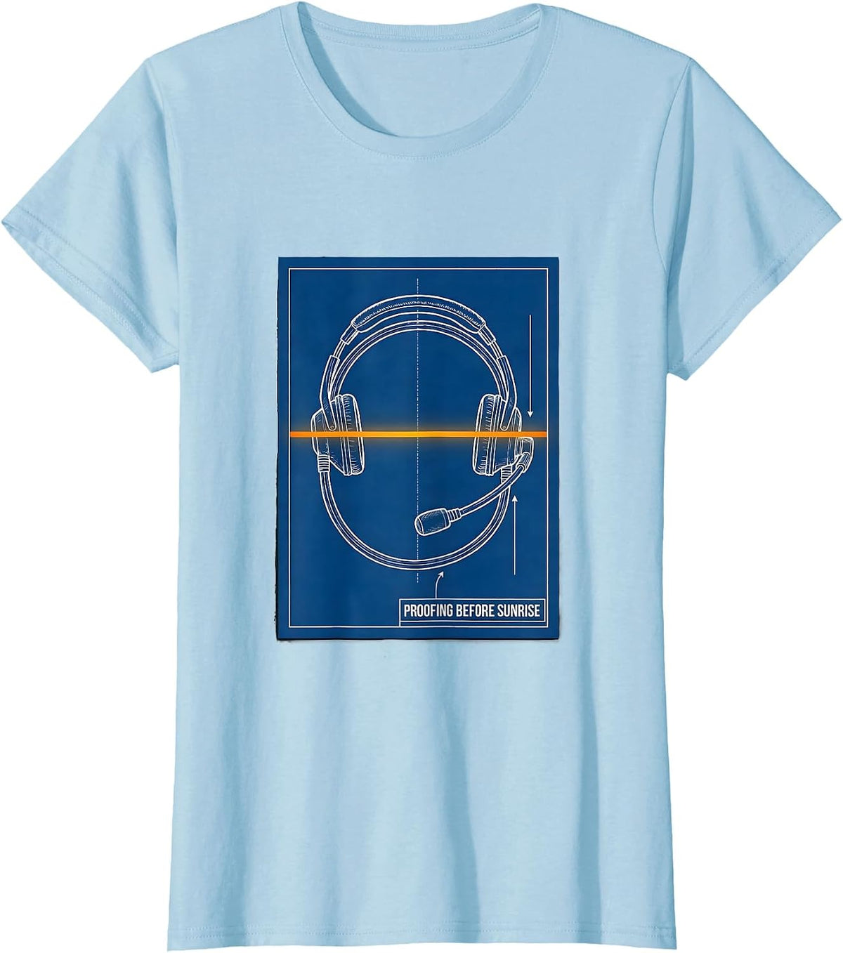 Proofing Before Sunrise Technical Blueprint 911 Dispatcher T-Shirt - Baby Blue