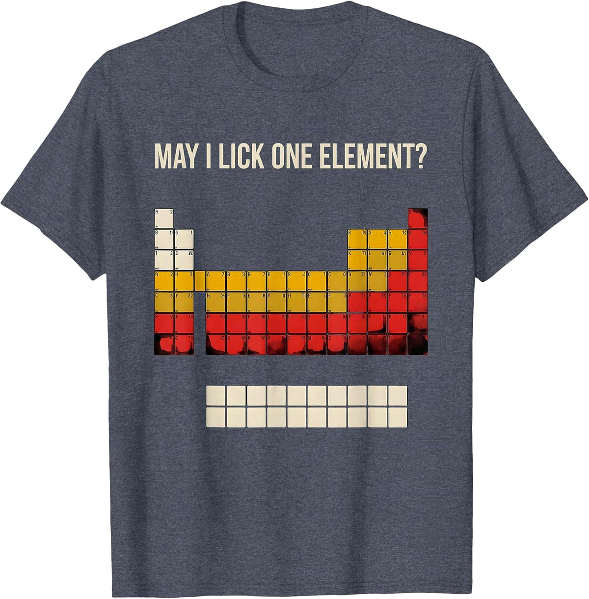 May I Lick One Element Funny Periodic Table Science Teacher T-Shirt - Heather Blue