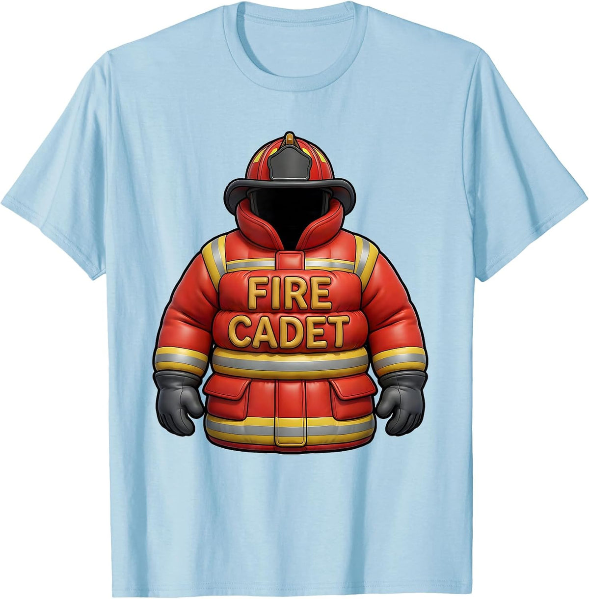 Fire Cadet Cartoon Firefighter Humor Fire Department T-Shirt - Baby Blue