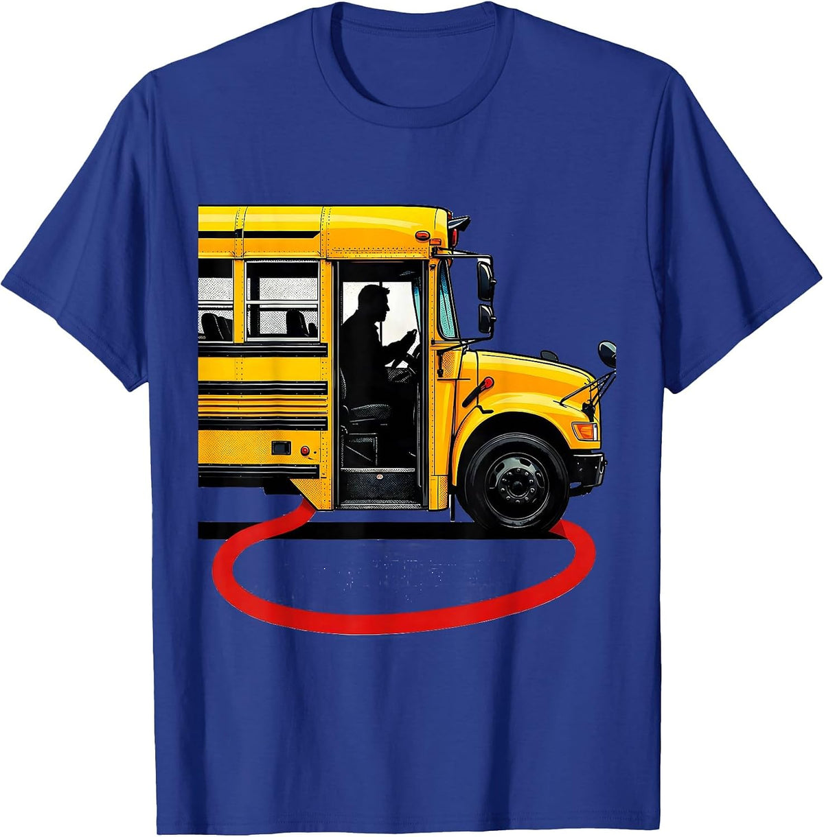 Men's School Bus Driver Pop Art Bus Enthusiast Novelty T-Shirt - Royal Blue