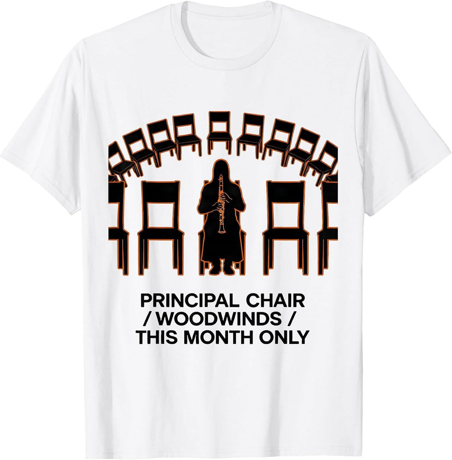 Men's Principal Chair, Woodwinds, This Month Only Halloween T-Shirt - White