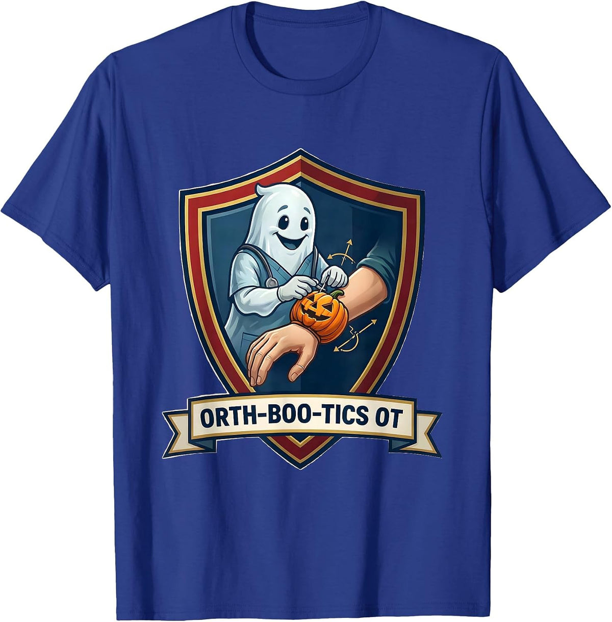 Orth-BOO-tics OT Ghost Occupational Therapist Halloween T-Shirt - Royal Blue