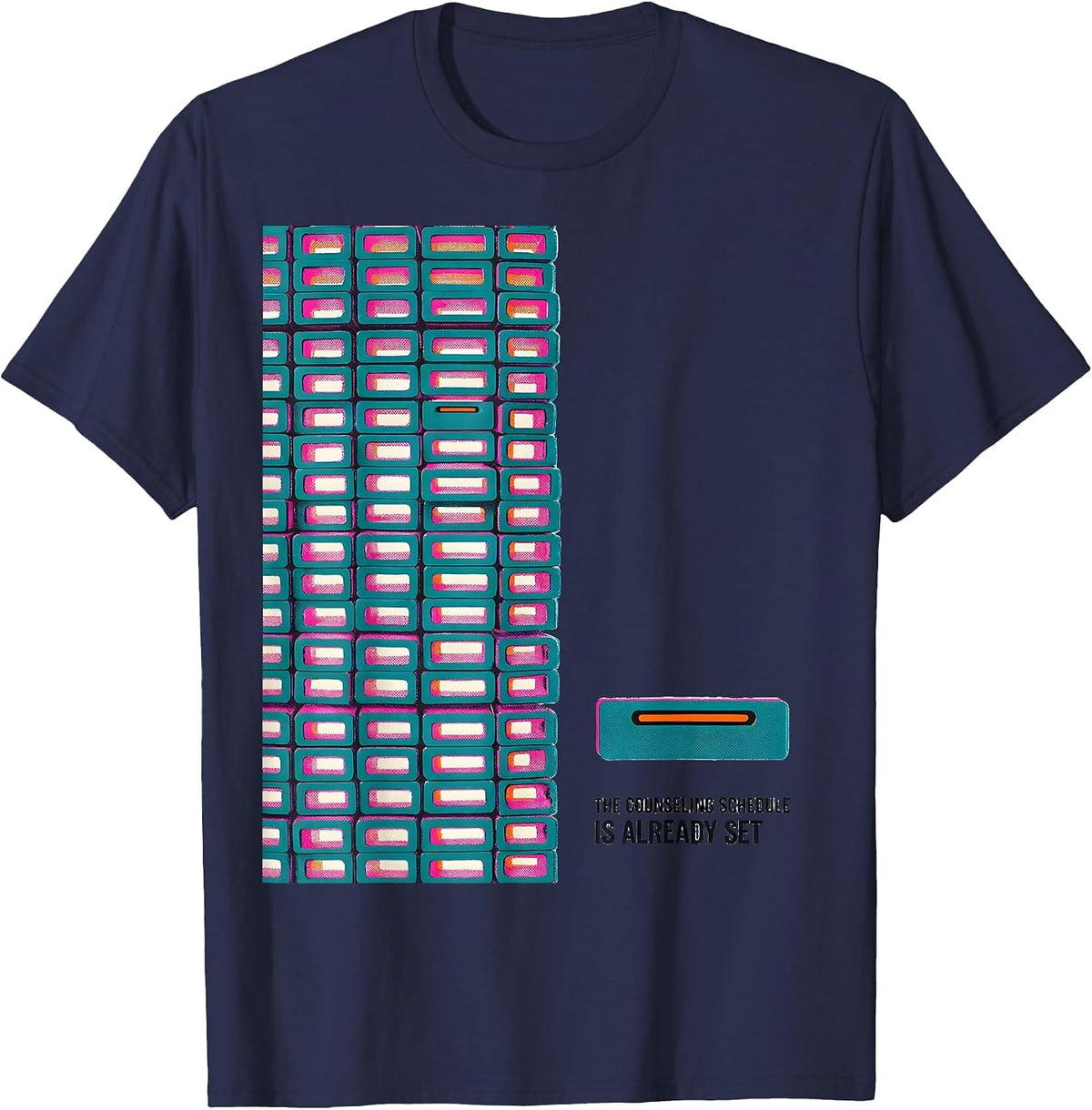 Men's The Counseling Schedule Is Already Set Groovy School T-Shirt - Navy Blue
