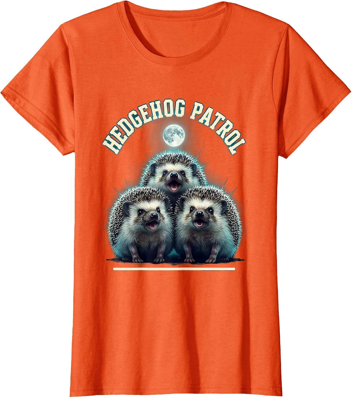 Hedgehog Patrol Sports Funny Absurd Meme Humor T-Shirt - Orange
