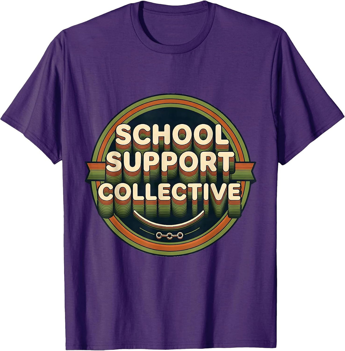 School Support Collective Groovy Retro School Counselor T-Shirt - Purple