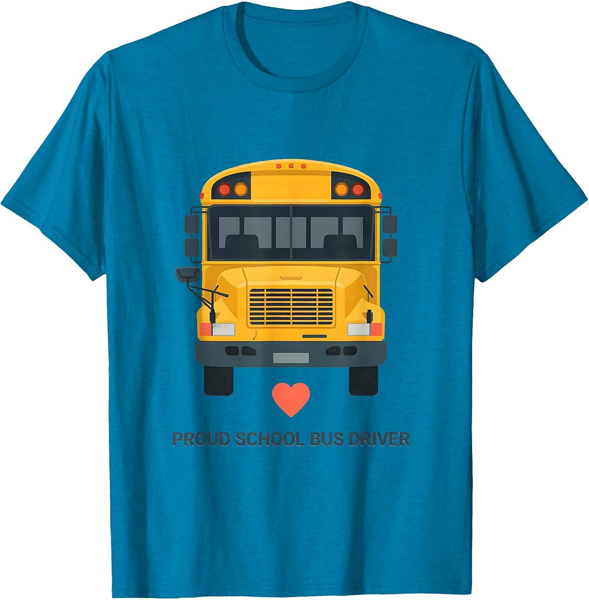Proud School Bus Driver Flat Vector Transportation Squad T-Shirt - Sapphire Blue