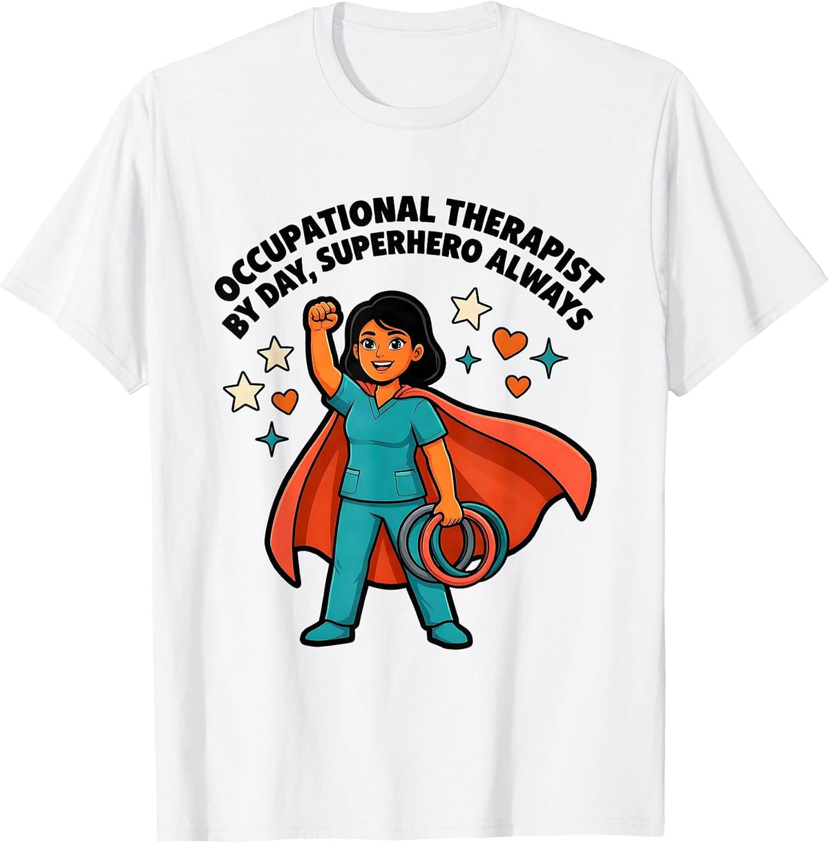 Men's OCCUPATIONAL THERAPIST BY DAY, SUPERHERO ALWAYS Cute T-Shirt - White