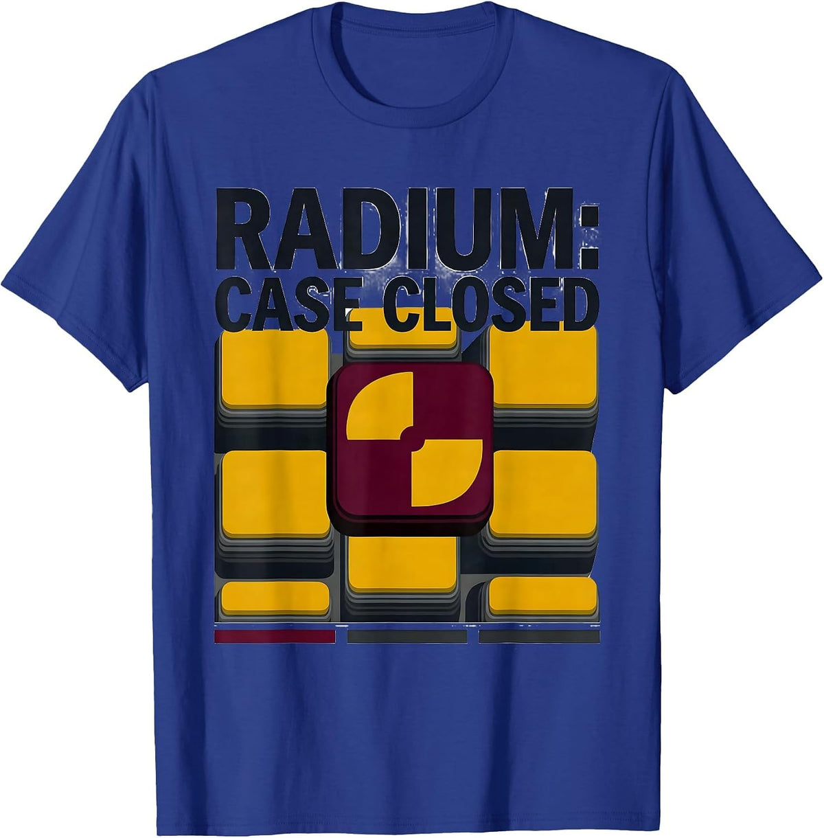 Radium: Case Closed Funny Periodic Table Science Teacher T-Shirt - Royal Blue