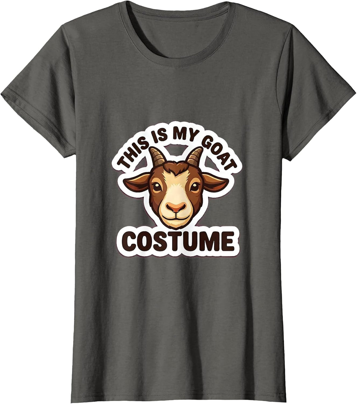 Women's This Is My Goat Costume Cute Kawaii Animal Lover Halloween T-Shirt - Asphalt Grey