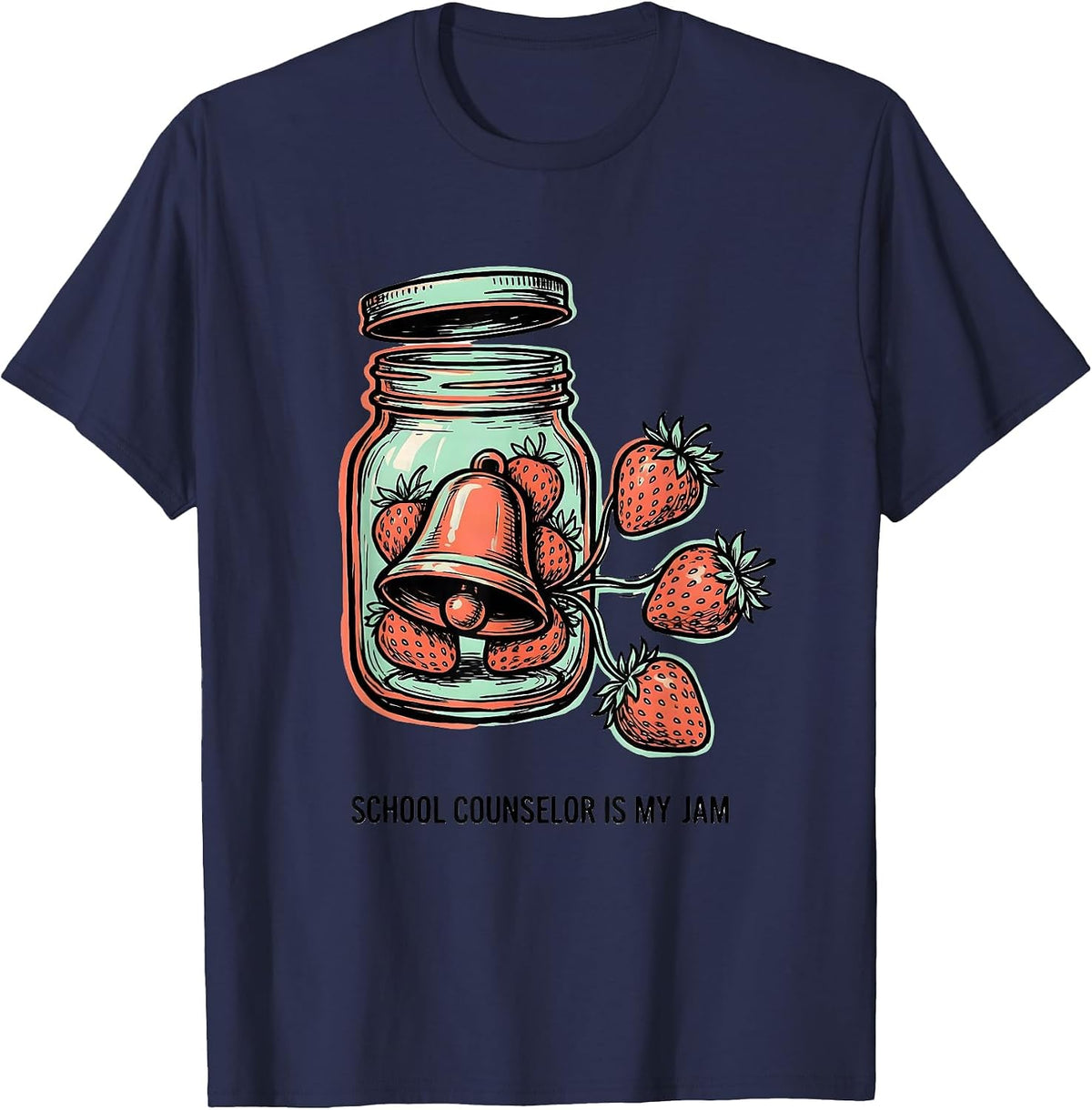 Men's School Counselor Is My Jam Funny School Psychologist Staff T-Shirt - Navy Blue