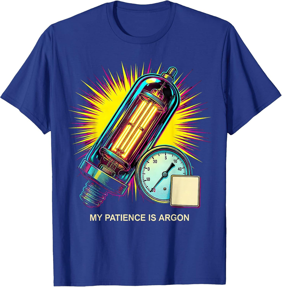 My Patience Is Argon Funny Chemistry Science Teacher Student T-Shirt - Royal Blue