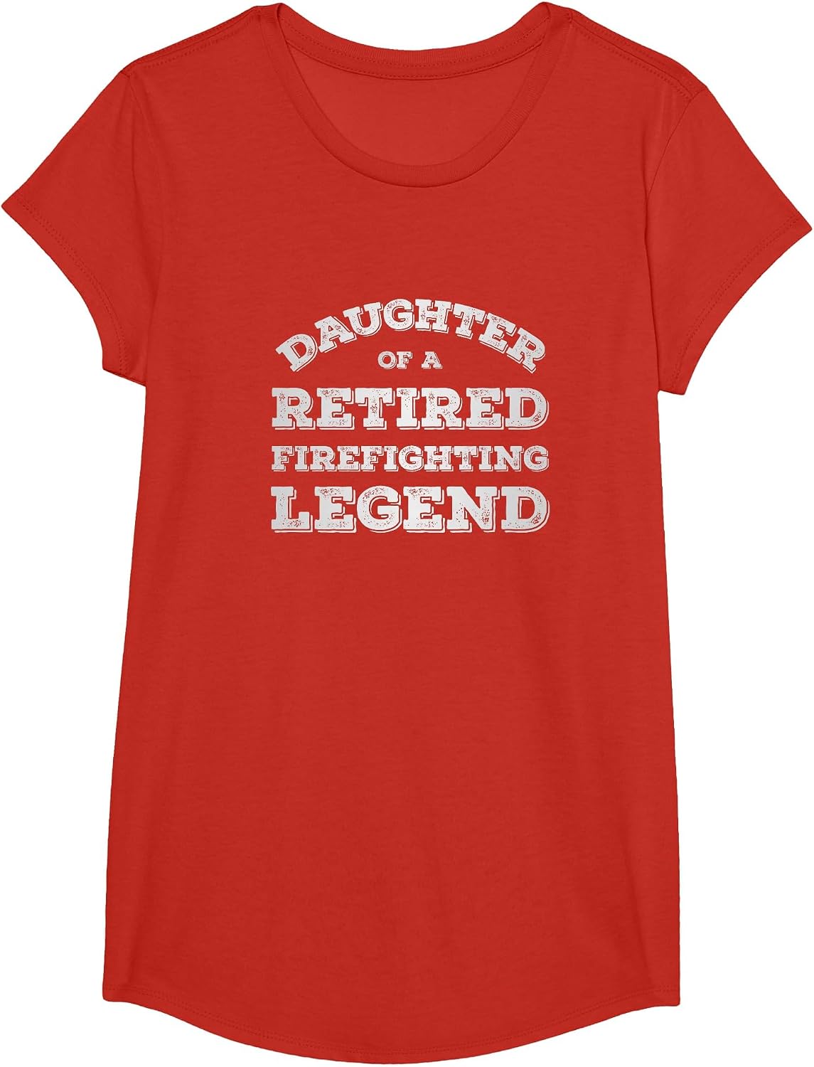 Proud Daughter of A Retired Firefighter Fireman Retirement T-Shirt - Girls Red
