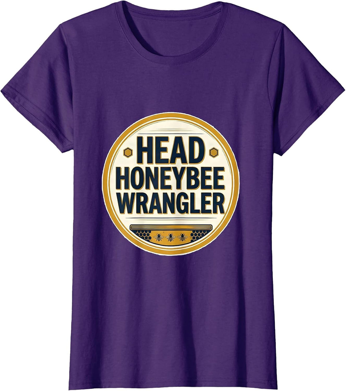 Women's Head Honeybee Wrangler Cute Teacher Bee Lover Back To School T-Shirt - Purple