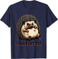 I Have A Soft Spot Cute Cartoon Hedgehog Lover Humor T-Shirt - Navy Blue