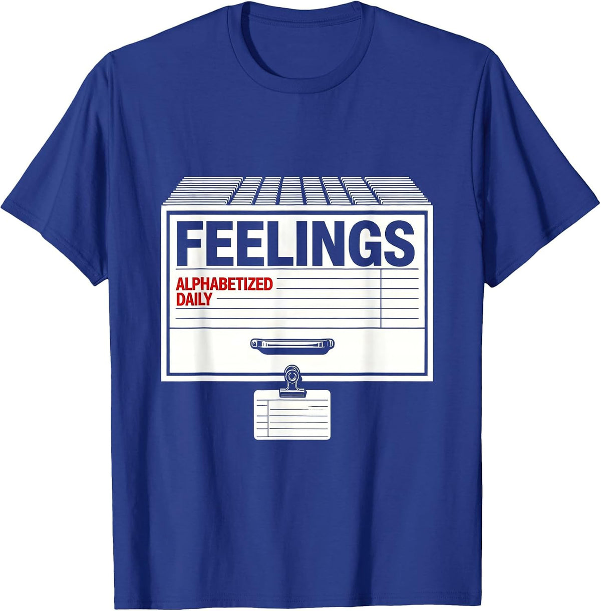 Feelings, Alphabetized Daily Groovy Retro School Counselor T-Shirt - Royal Blue