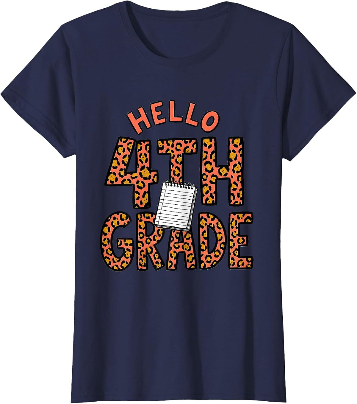 Women's Hello 4th Grade Kids Girl Teacher Back To School 2026 T-Shirt - Navy Blue