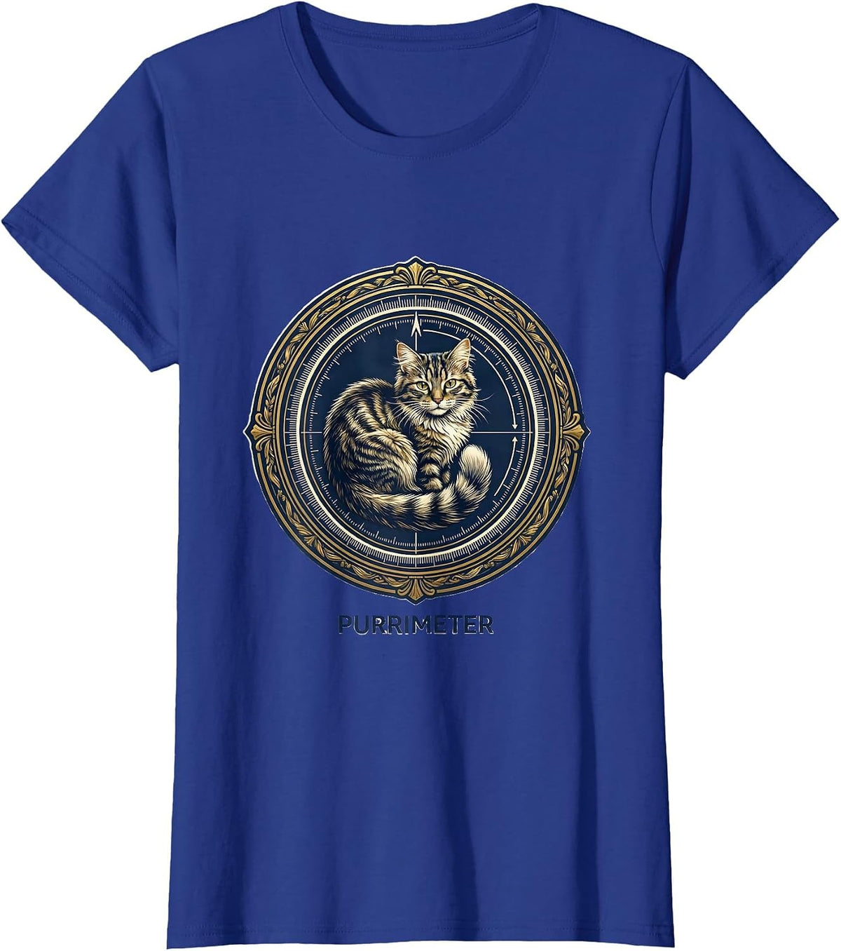 Women's Purrimeter Funny Cat Science Pun Math Teacher Student T-Shirt - Royal Blue