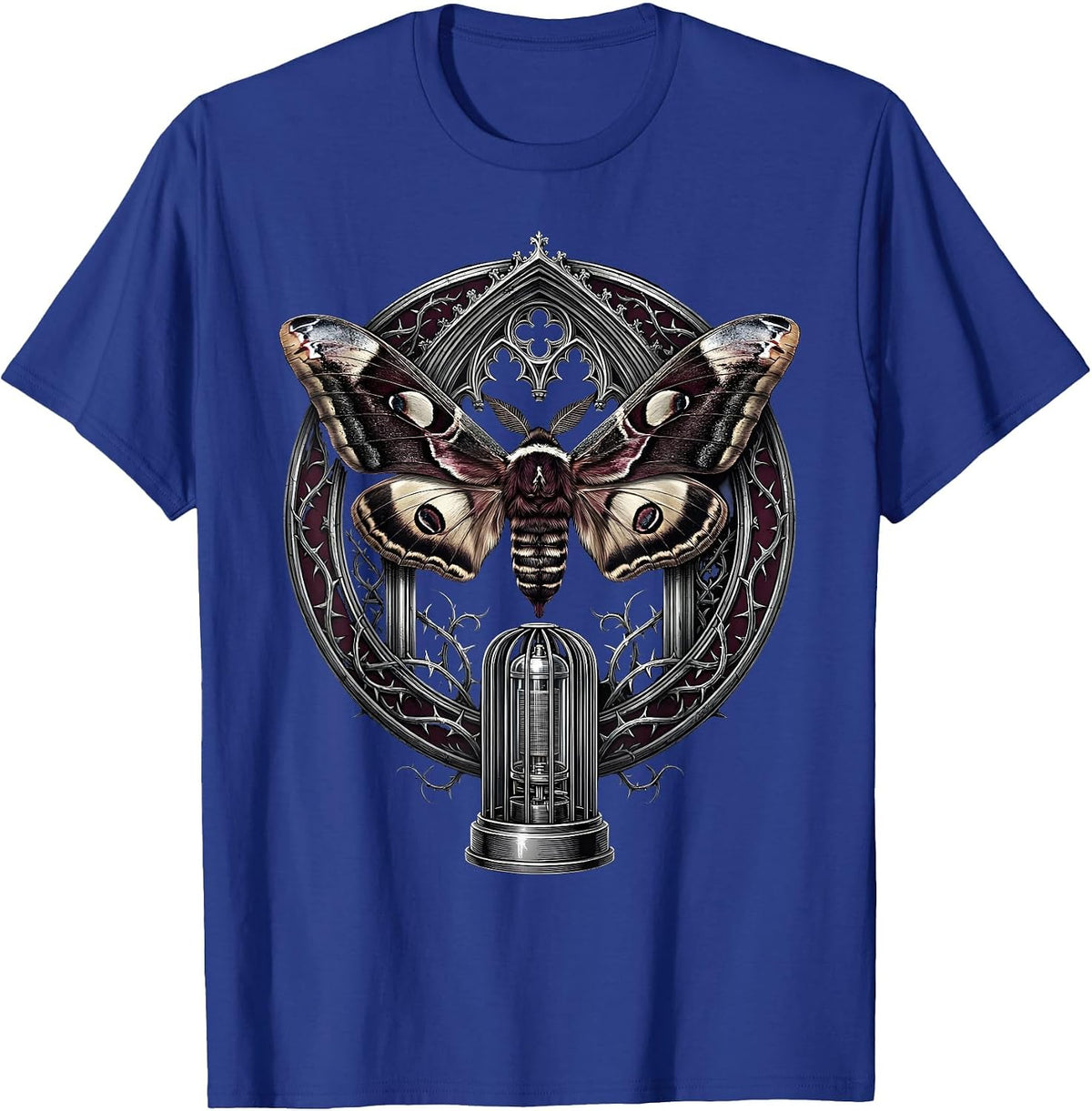 Moth and Glowing Vacuum Tube Classic Rock Art T-Shirt - Royal Blue