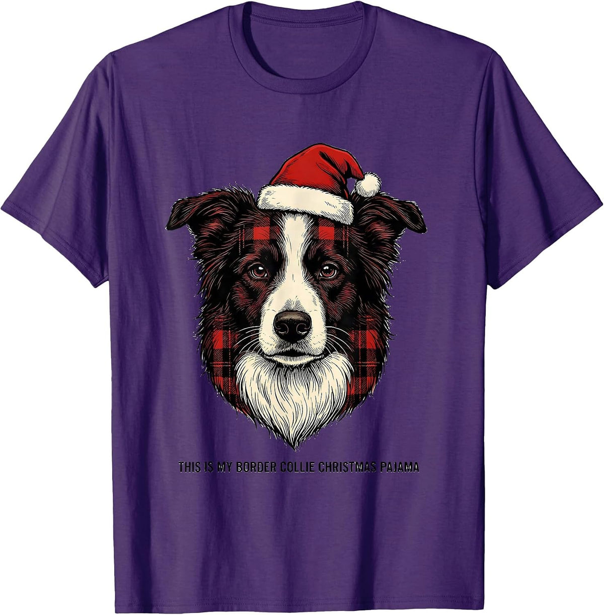 Men's This Is My Border Collie Christmas Pajama Dog Lover T-Shirt - Purple