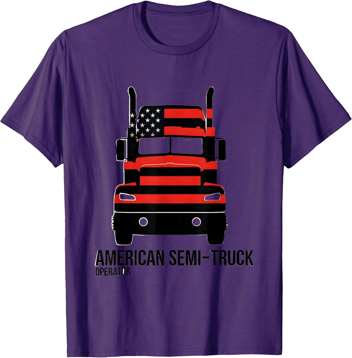 American Semi-Truck Operator Patriotic Trucker Gift T-Shirt - Purple