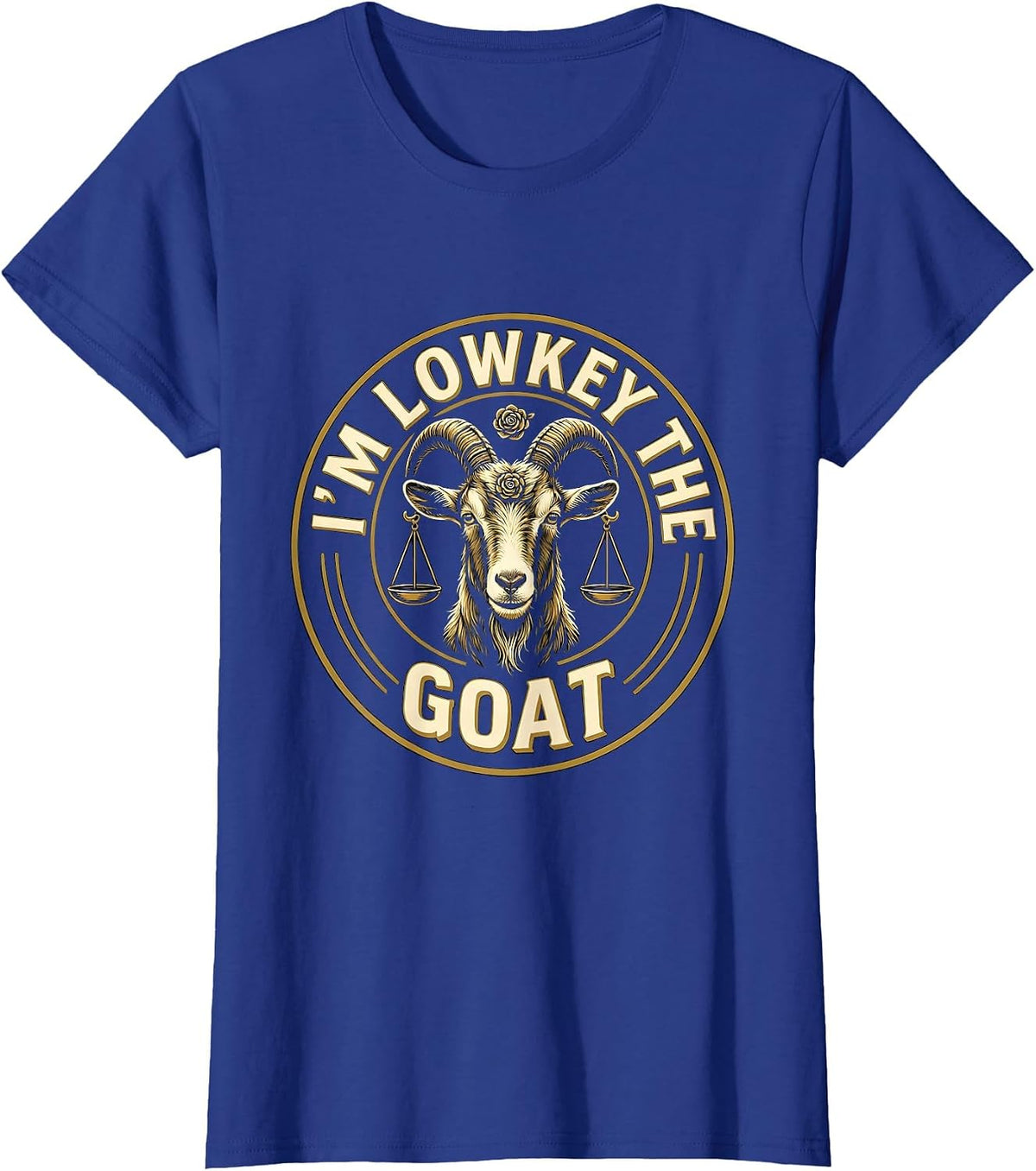 Women's I'm Lowkey The GOAT Funny Goat Pun Sports Fan Farm Animal T-Shirt - Royal Blue
