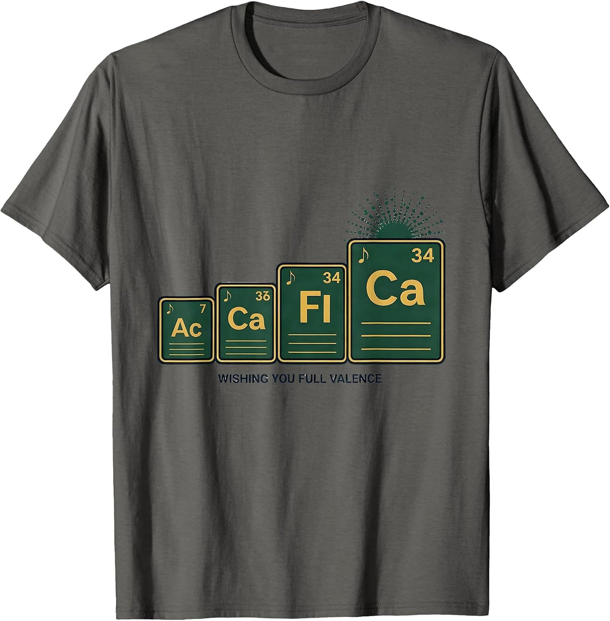 Men's Wishing You Full Valence Funny Science Chemistry Nerd Humor T-Shirt - Asphalt Grey