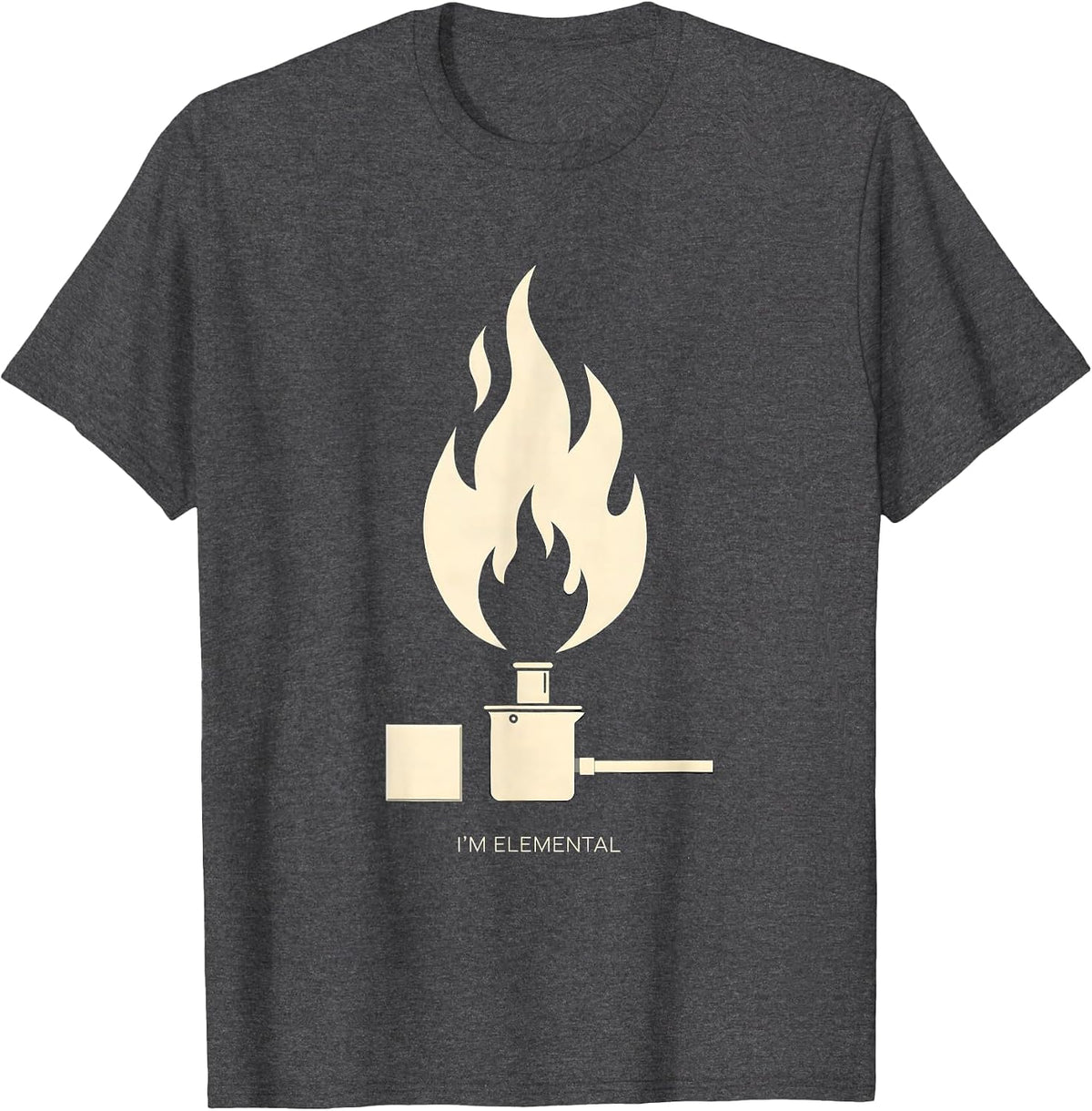 Men's I'm Elemental Silhouette Chemistry Physics Geek Humor T-Shirt - Dark Heather Grey