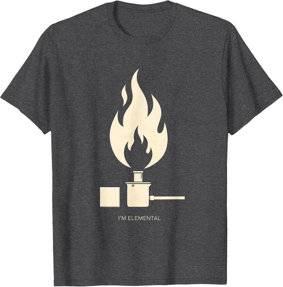 Men's I'm Elemental Silhouette Chemistry Physics Geek Humor T-Shirt - Dark Heather Grey