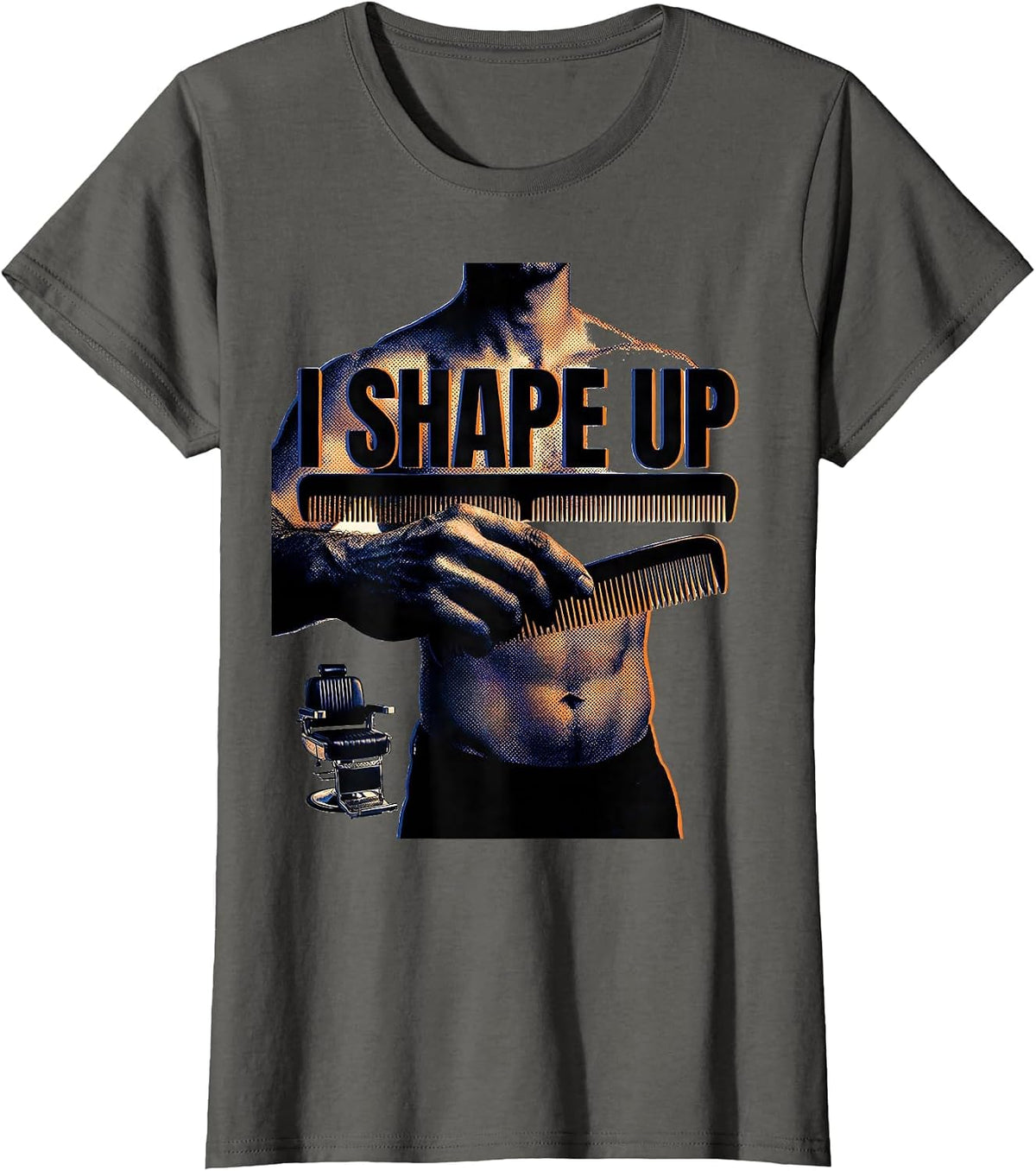 Women's I Shape Up Fashion Editorial Hairdresser Barber Gift T-Shirt - Asphalt Grey