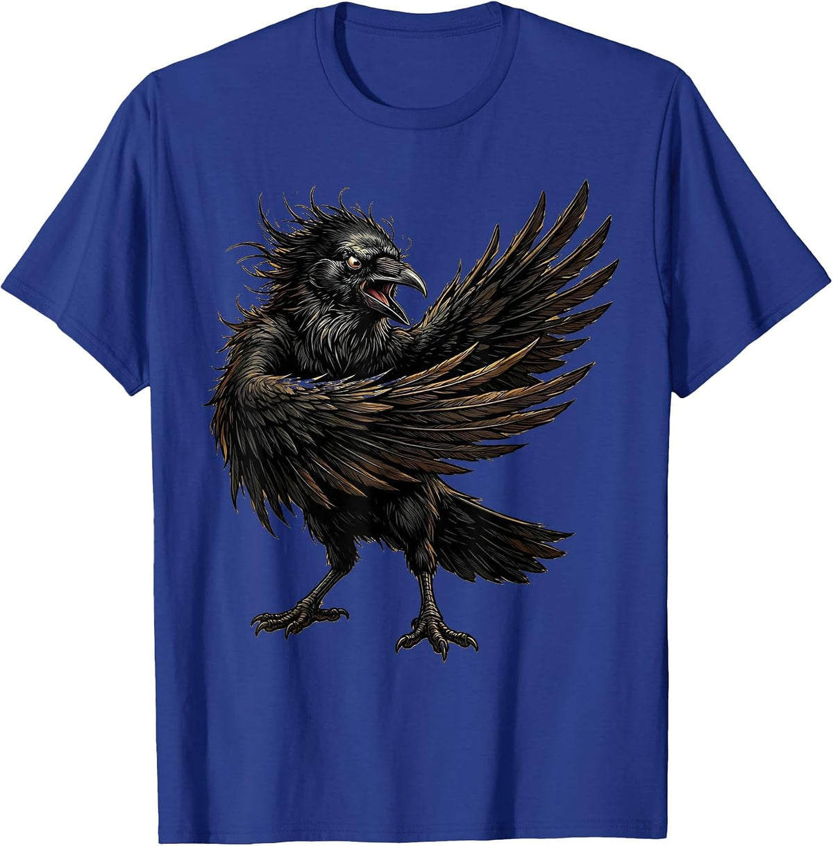 Men's Angry Crow Flipping Wing Graphic T-Shirt - Royal Blue