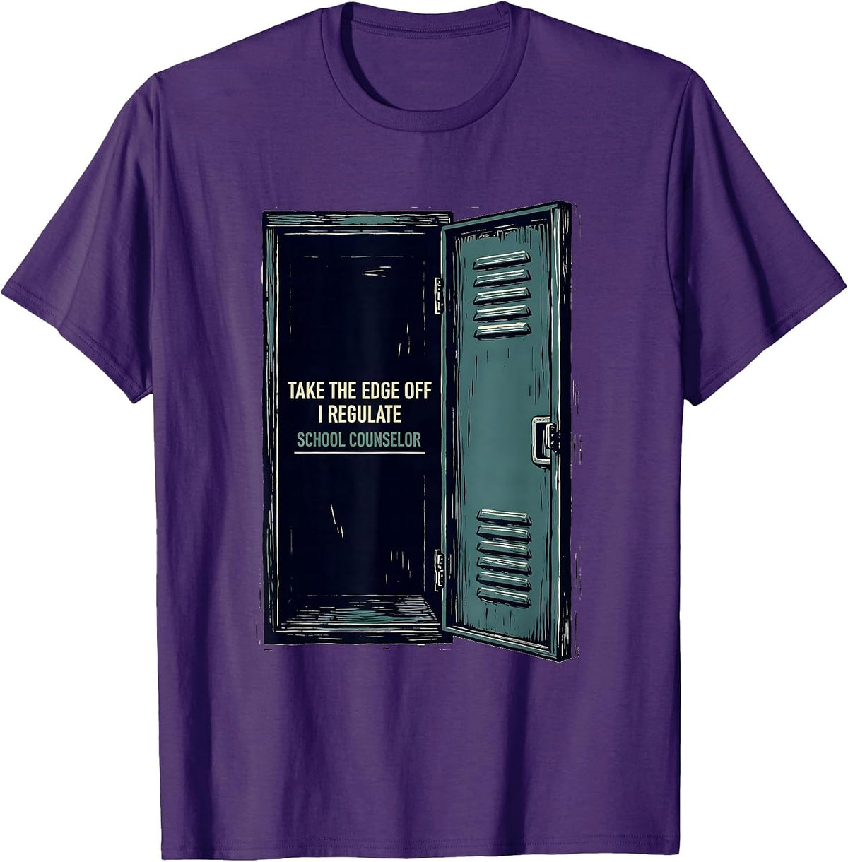 Men's Take The Edge Off, I Regulate School Counselor T-Shirt - Purple