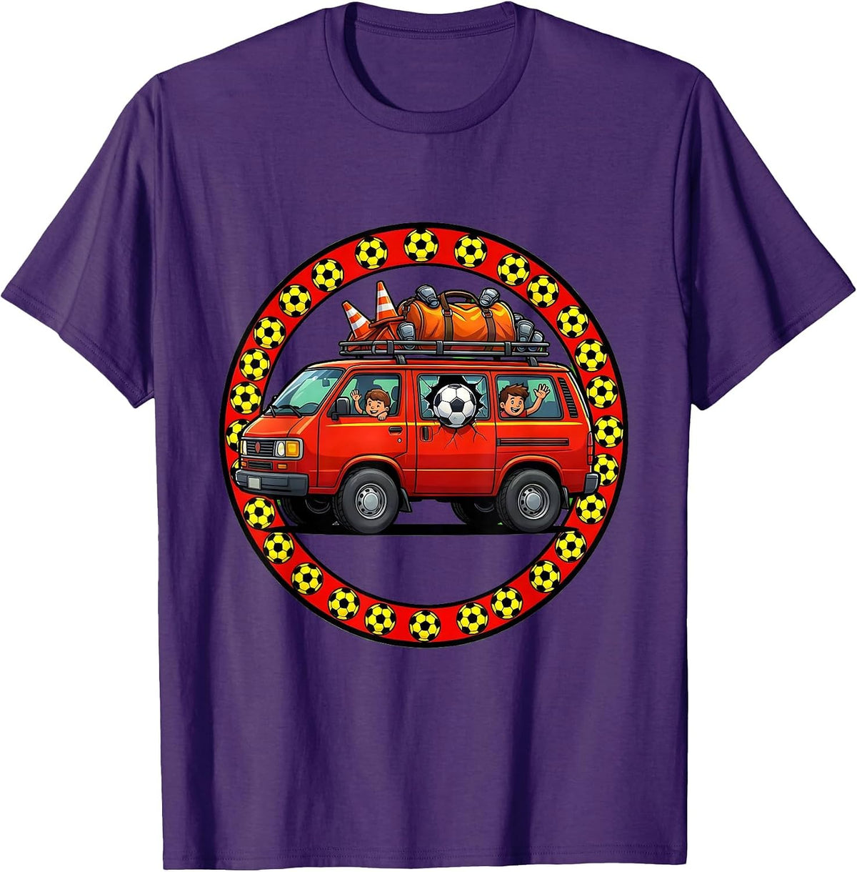 Men's Soccer Dad Minivan Graphic Tee T-Shirt - Purple