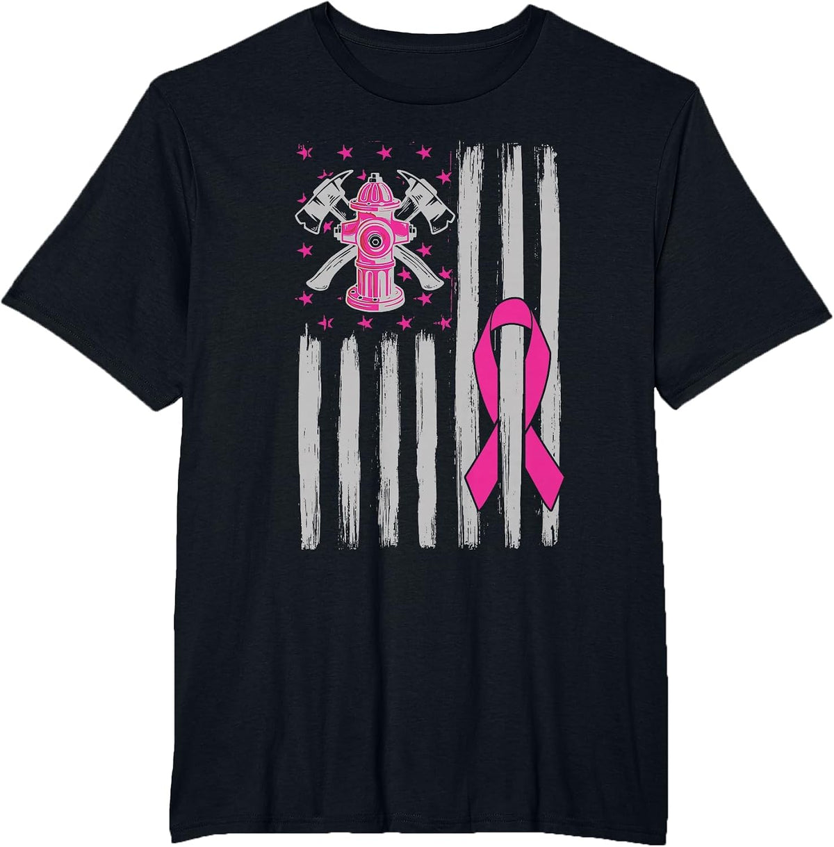 Firefighter Cancer Awareness Month T-Shirt - Black