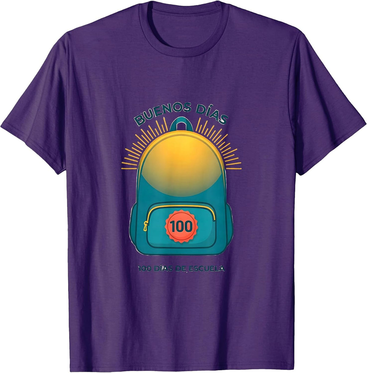 Men's Buenos días, 100 días de escuela Spanish Teacher 100th Day T-Shirt - Purple
