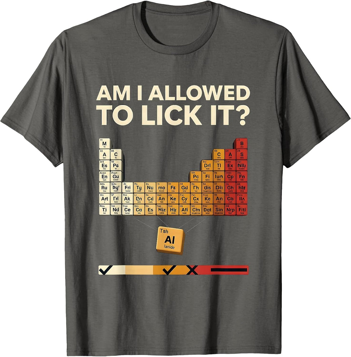 Men's Am I Allowed To Lick It Funny Periodic Table Science Teacher T-Shirt - Asphalt Grey