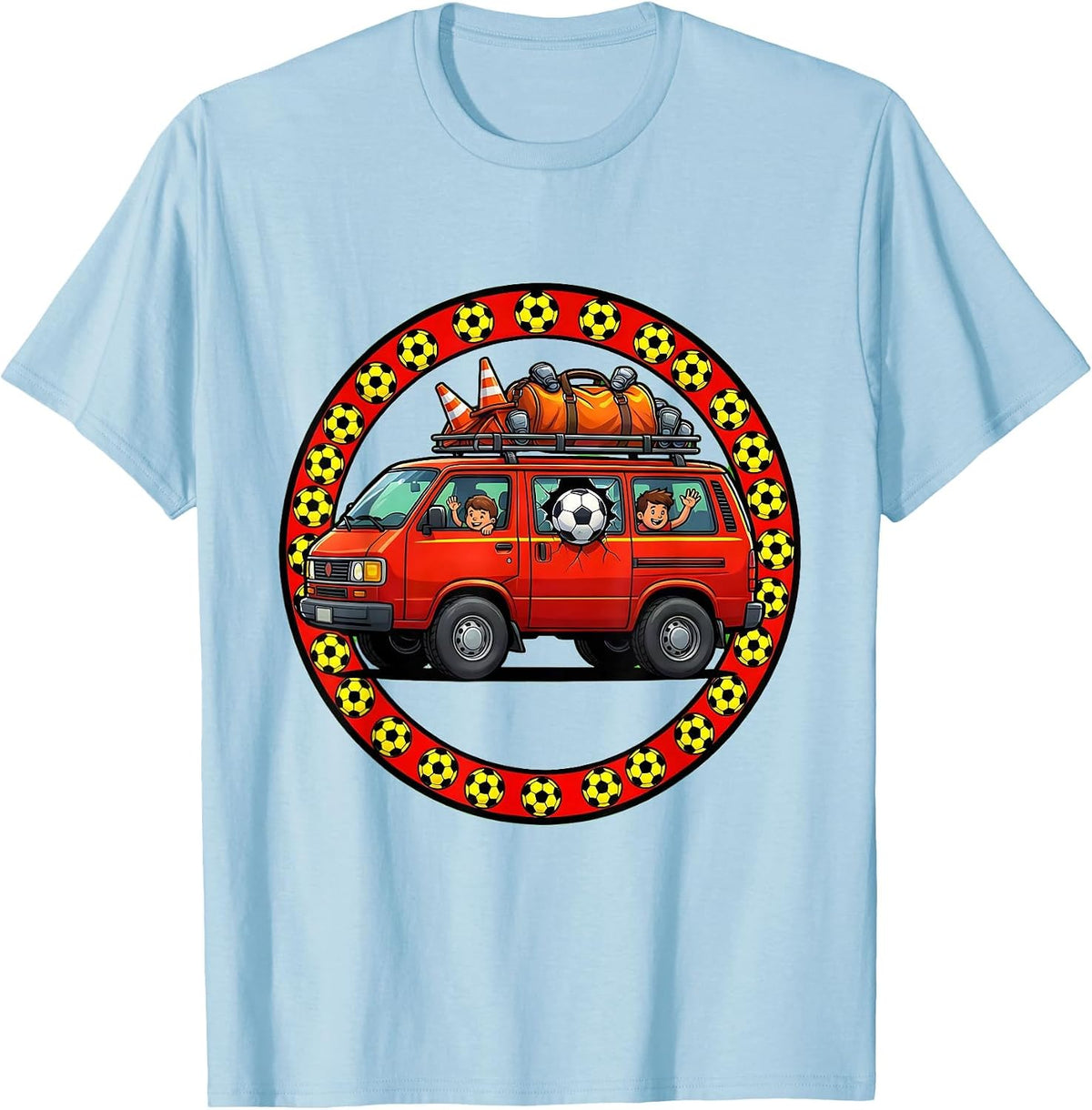 Men's Soccer Dad Minivan Graphic Tee T-Shirt - Baby Blue