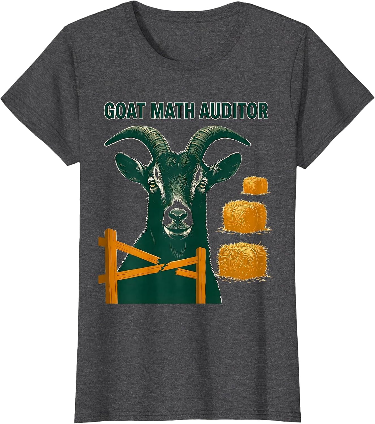 Women's Goat Math Auditor Funny Goat Owner Farmer Humor T-Shirt - Dark Heather Grey