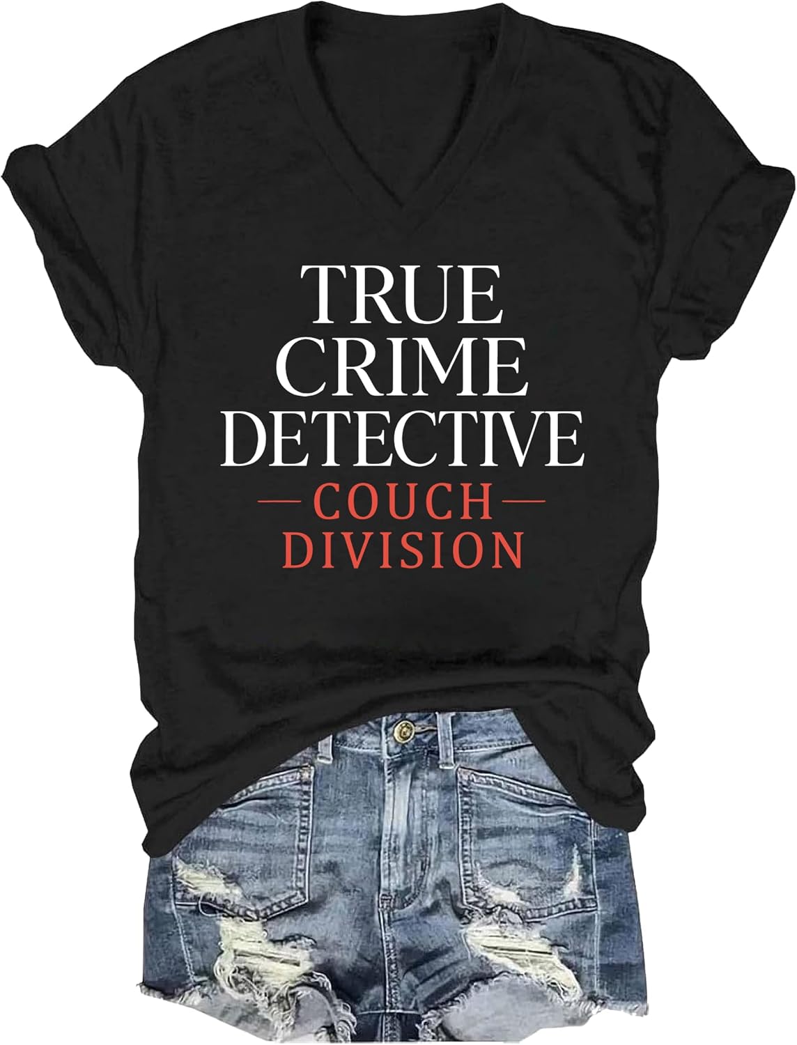 True Crime Detective Couch Division Shirt True Crime Detective Couch Division Funny True Crime Lover T-Shirt Unisex - V-Neck