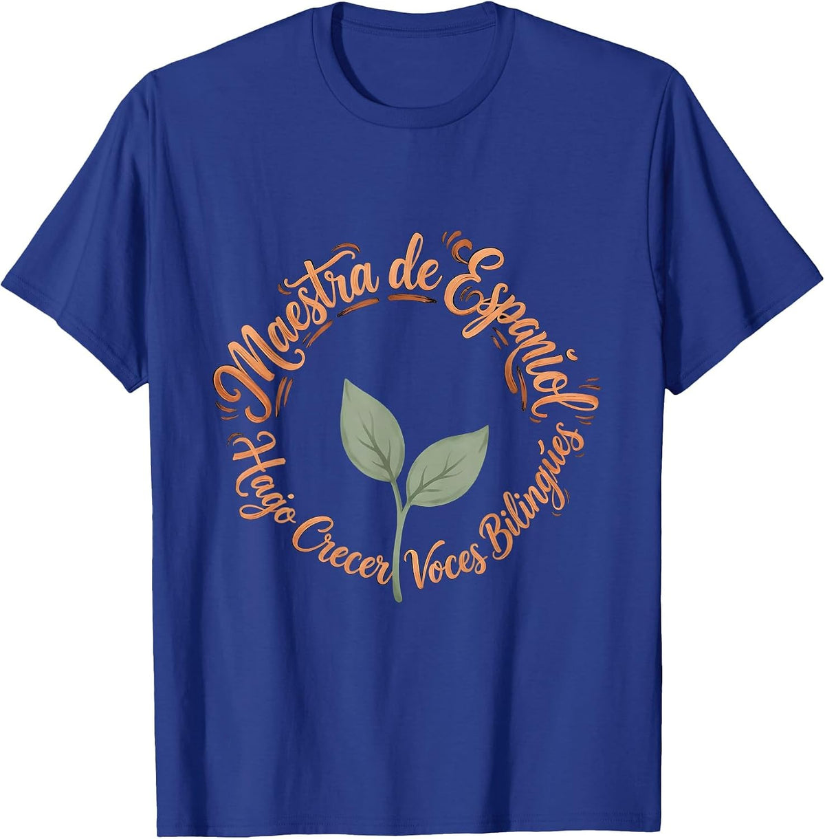 Maestra de Español, Hago Crecer Voces Bilingües Boho T-Shirt - Royal Blue