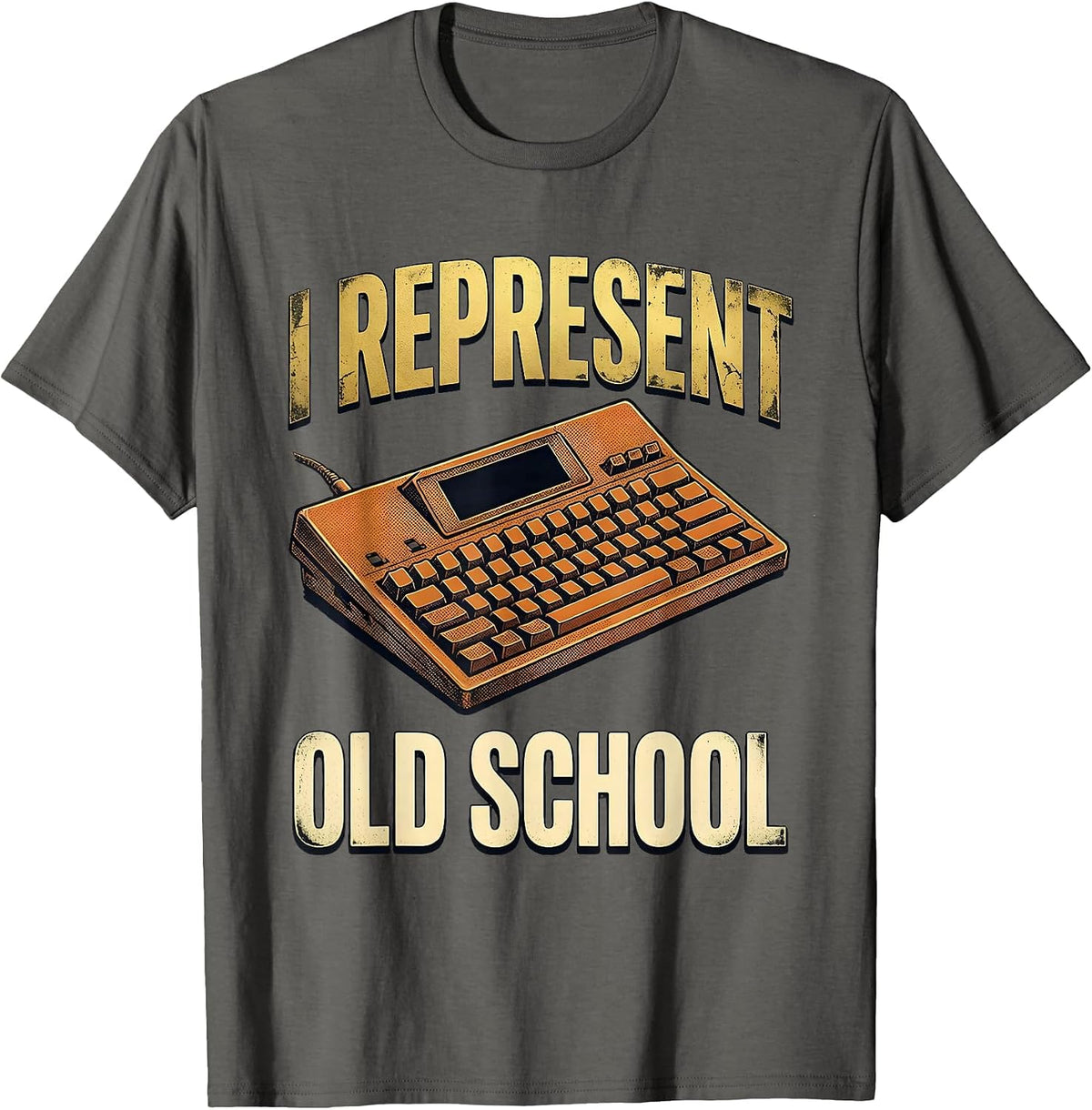 I Represent Old School Nostalgic Hip Hop 80s 90s Music T-Shirt - Asphalt Grey
