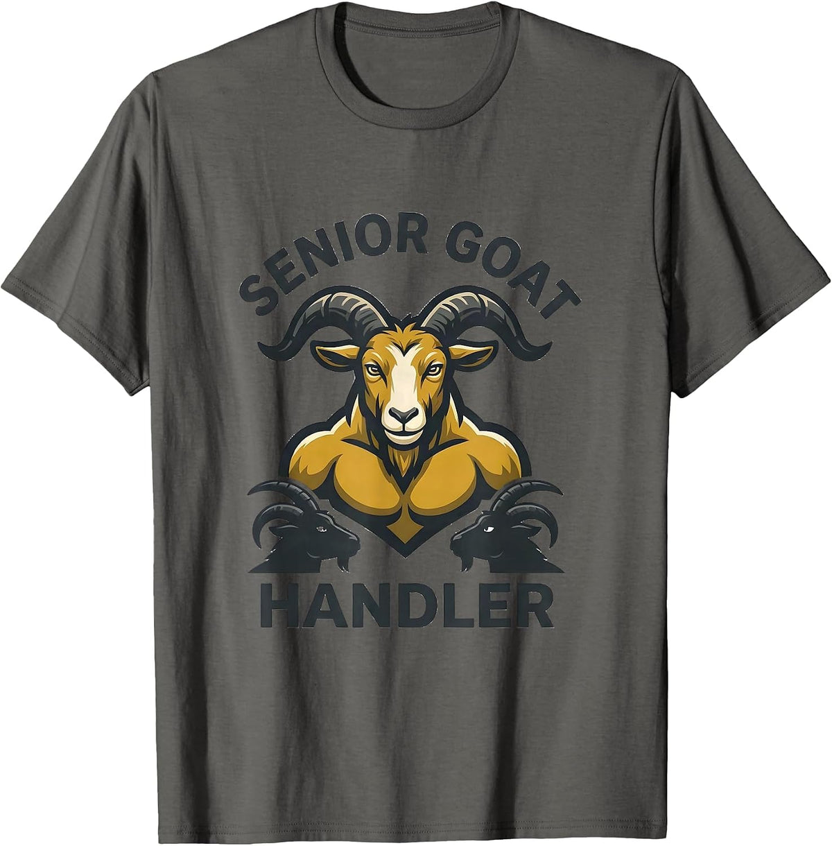 Senior Goat Handler Funny Goat Lover Farmer Gift T-Shirt - Asphalt Grey