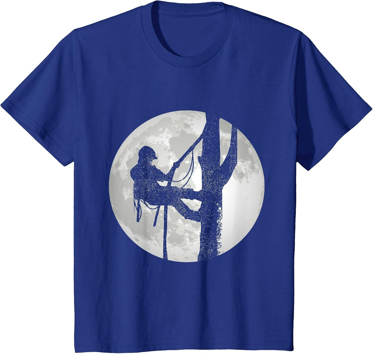 Outdoorsman Lumberjack Tree Climber Moon Logger Arborist T-Shirt - Royal Blue