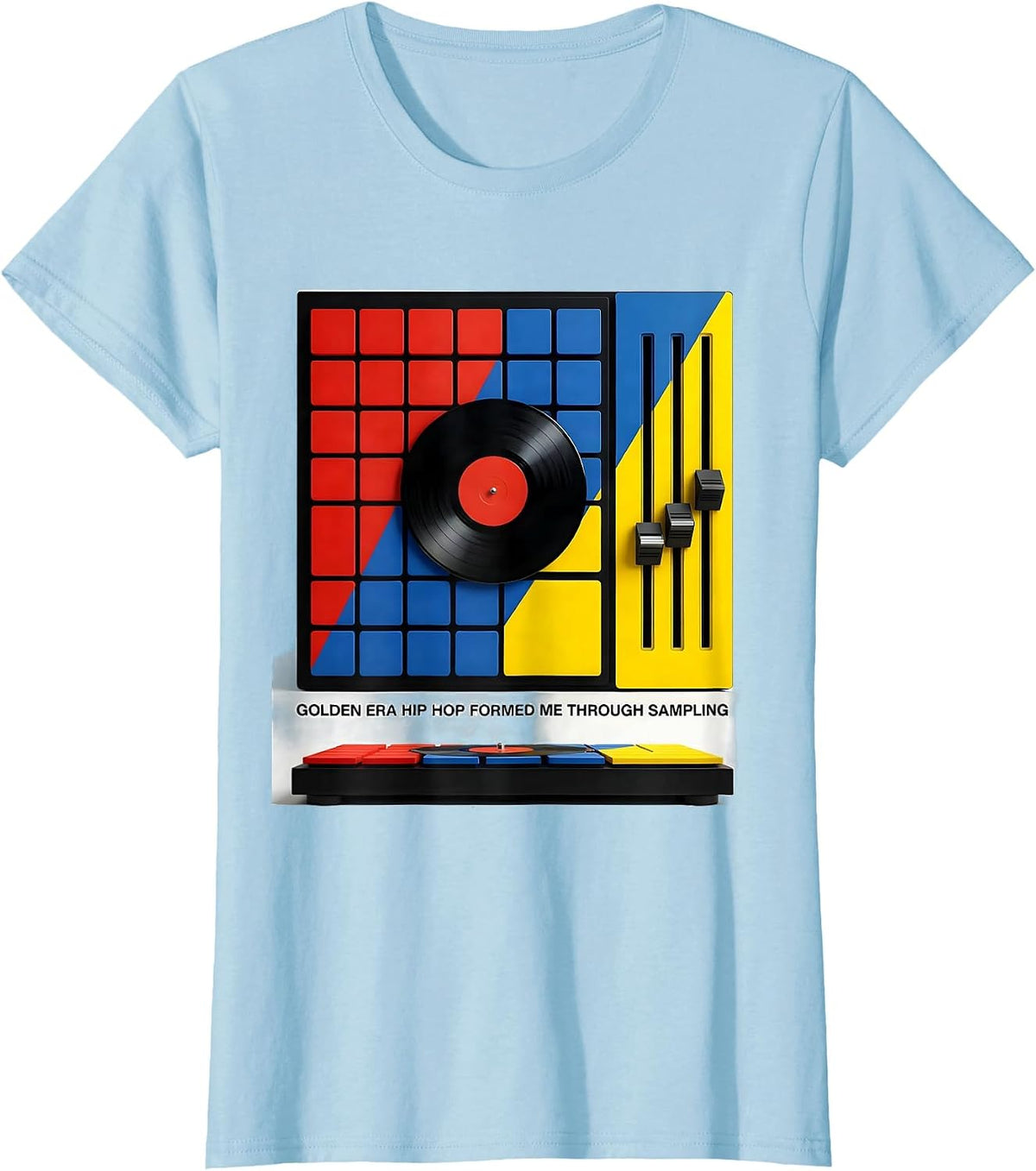 Golden Era Hip Hop Formed Me Through Sampling Retro T-Shirt - Baby Blue