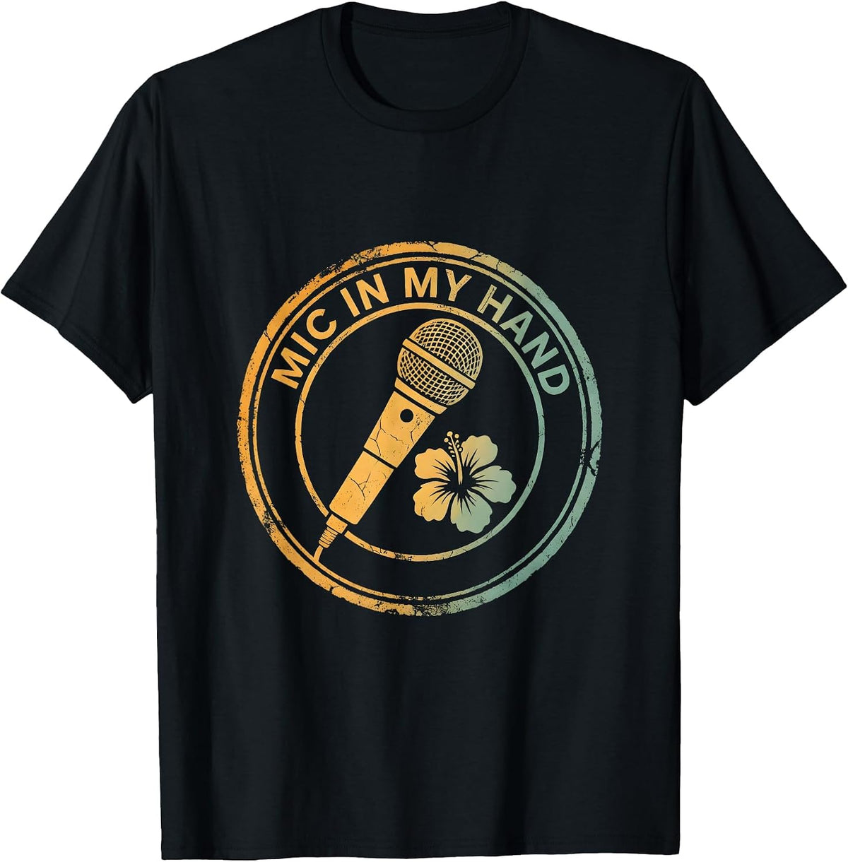 Men's Mic In My Hand Hip Hop Graphic Design T-Shirt - Black