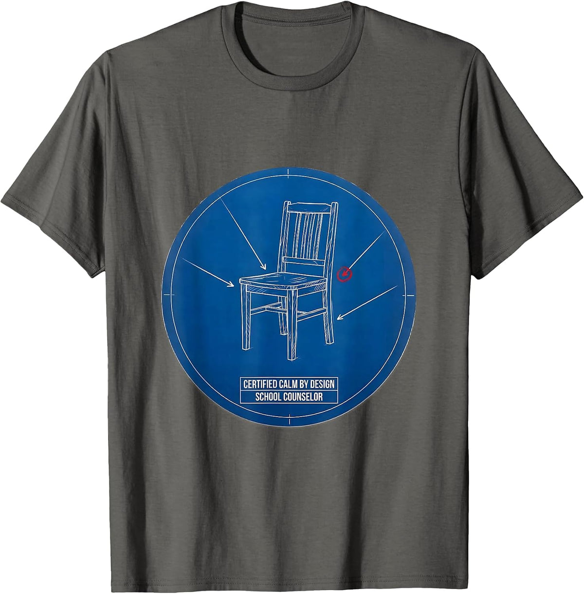 Certified Calm By Design School Counselor T-Shirt - Asphalt Grey