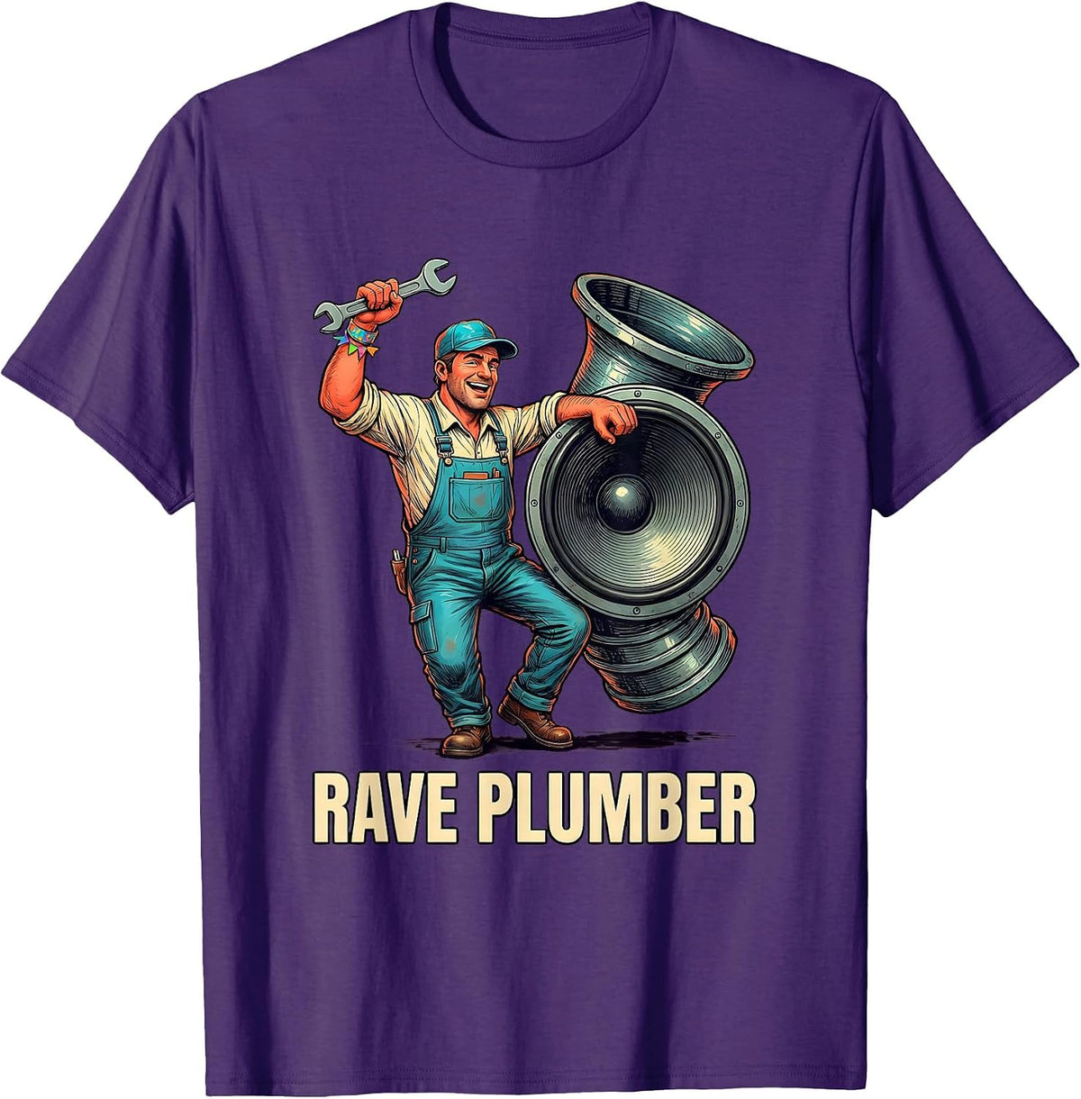 Men's Rave Plumber Funny EDM Music Festival Rave Daddy Humor T-Shirt - Purple