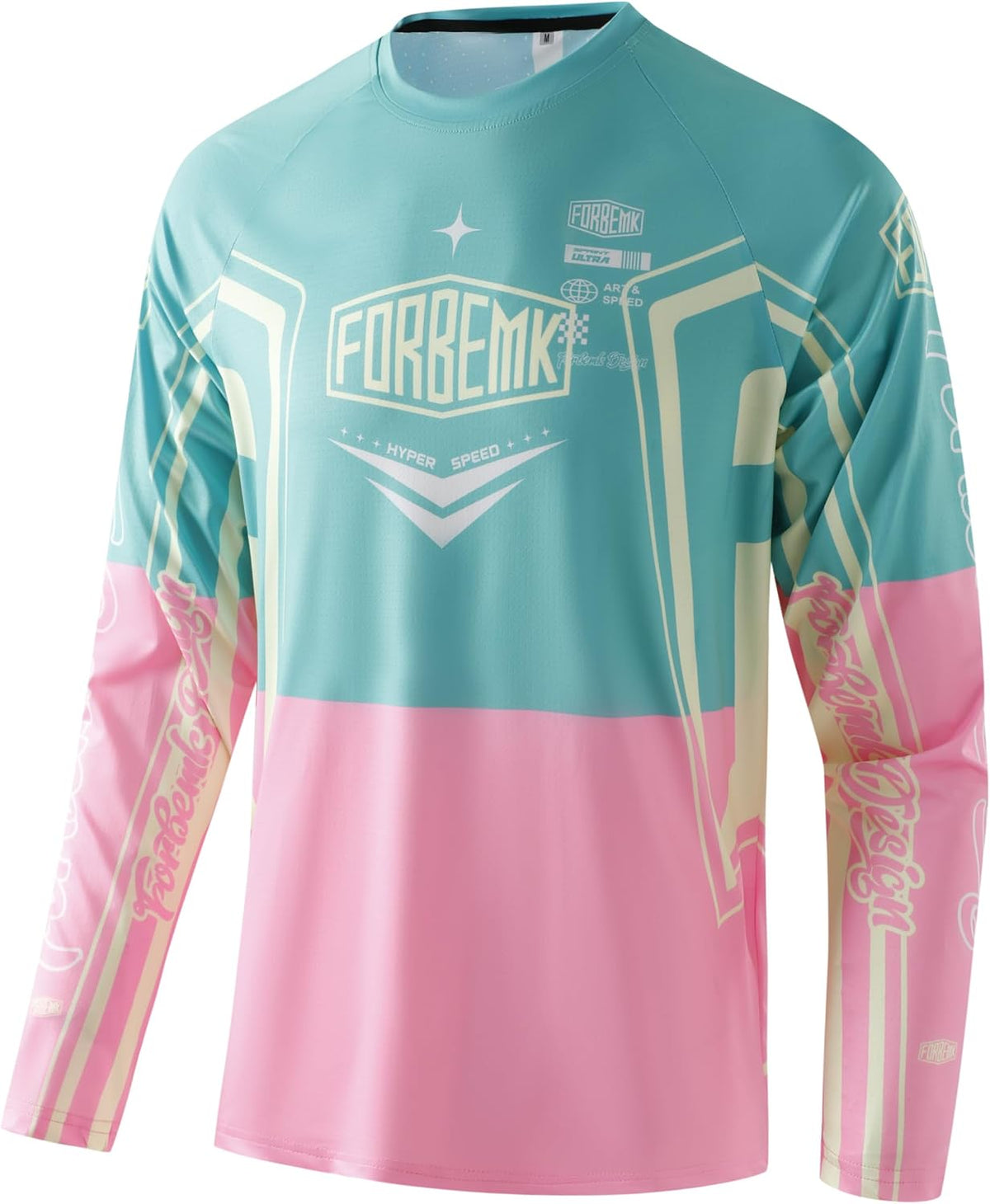 FORBEMK Men’s MTB Cycling Jersey, Long Sleeve Bike Shirt, UPF 50+ Breathable Moisture-Wicking for Trail & Enduro Riding -
