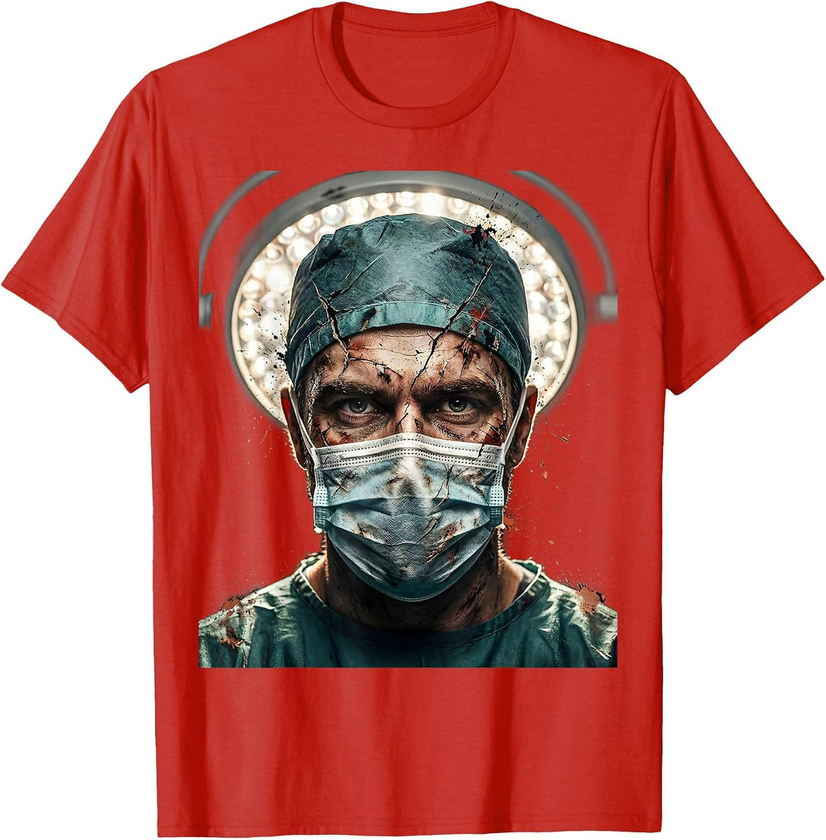 Men's Surgeon Under Operating Light Emergency Graphic T-Shirt - Red